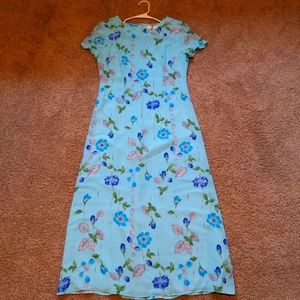 Fashion Magic Floral Patterned Dress in Blue
